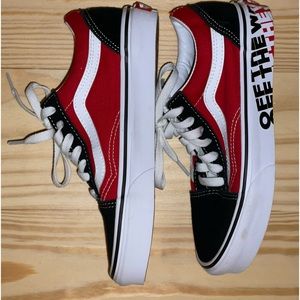 Vans Old Skool OTW Black/Red Skate Shoes size 3.5